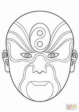 Chinese Opera Mask coloring Page  Free Printable Coloring Pages sketch template