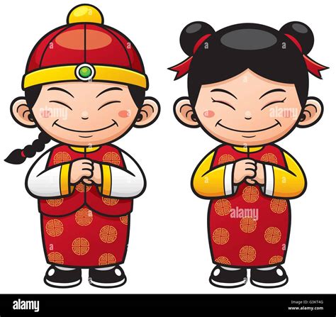 Vector Illustration Chinese Kids Cartoon Stock Photos & Vector Illustration Chinese Kids Cartoon ...