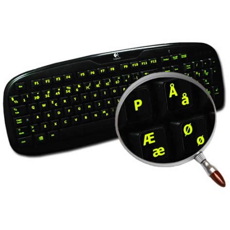 Danish glowing keyboard stickers