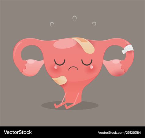 Cartoon with uterus health concept Royalty Free Vector Image