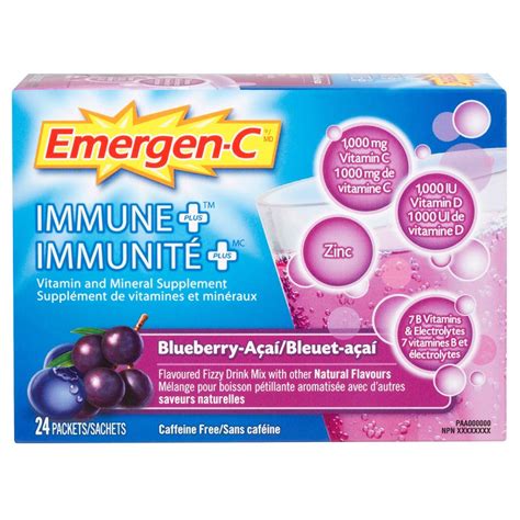 Emergen-C Immune Plus Blueberry Acai - 24's | London Drugs