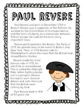 Paul Revere Bio | Paul revere, Social studies notebook, 3rd grade social studies