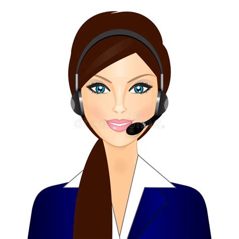 Smiling telephone operator stock vector. Illustration of answer - 31575663