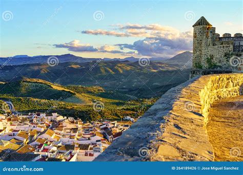 Towers of Olvera Castle on the Mountain Dominating the Town of White ...