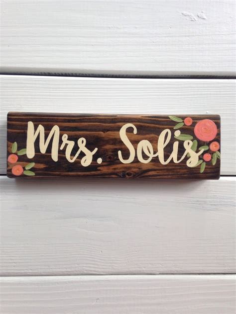 Teacher name sign desk sign teacher gift hand painted