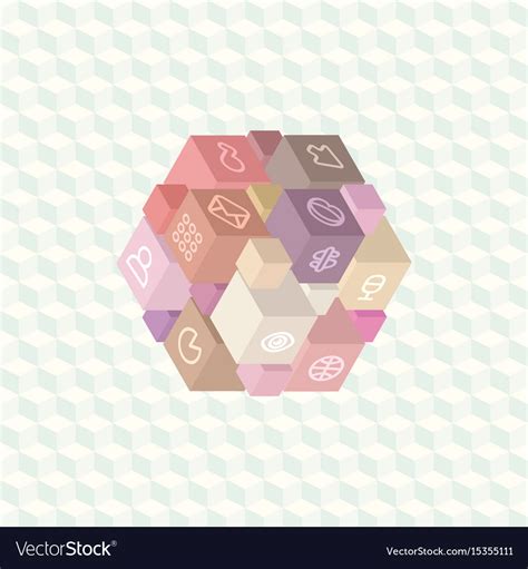 Isometric projection infographic array cubes Vector Image