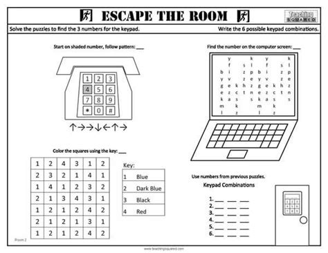 Printable Escape Room Worksheets