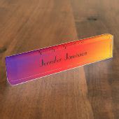 Acrylic Desk Nameplate, Rainbow Design Name Plate | Zazzle