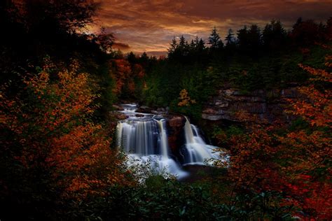 Autumn Waterfall Sunset | Autumn Waterfall Sunset Nature Pho… | Flickr