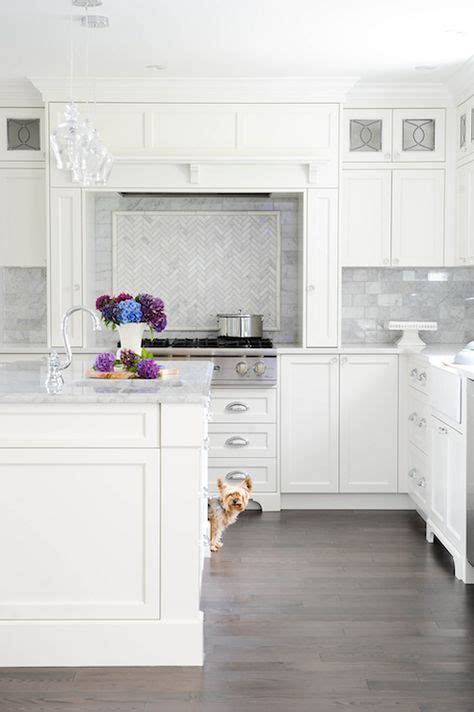 Enviable Designs - Fabulous kitchen features shaker cabinets paired with white quartz counte ...