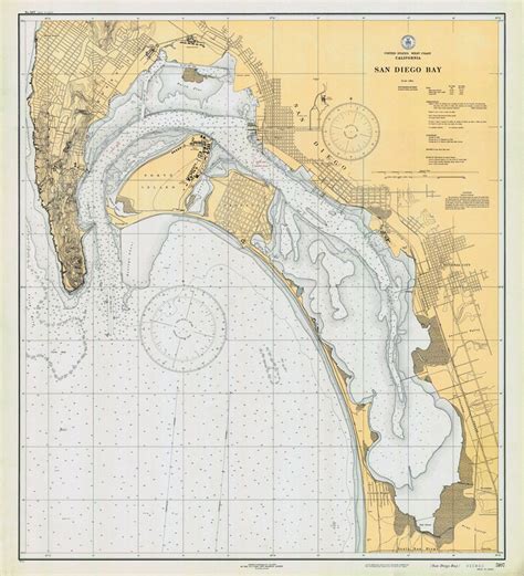 1933 Nautical Map of San Diego Bay California - Etsy