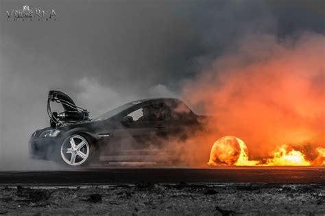 VE Holden Commodore Ute Fire Burnout