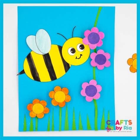 Paper bee craft printable template