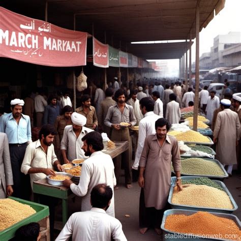 karachi market in 1975 where people are purchasing and eating some food ...