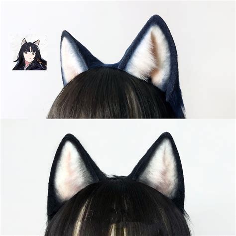 Buy Blue/black Realistic Wolf Ears Hair Clipsanimal Earsanime Online in ...