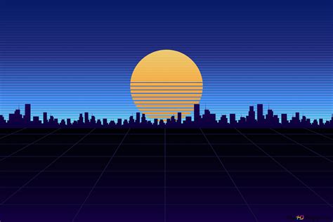 Night City Minimalist 4K wallpaper download