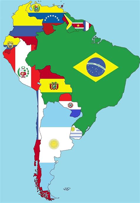 Banderas de América del Sur | Mapa de america del sur, Banderas de américa latina, Mapa de ...