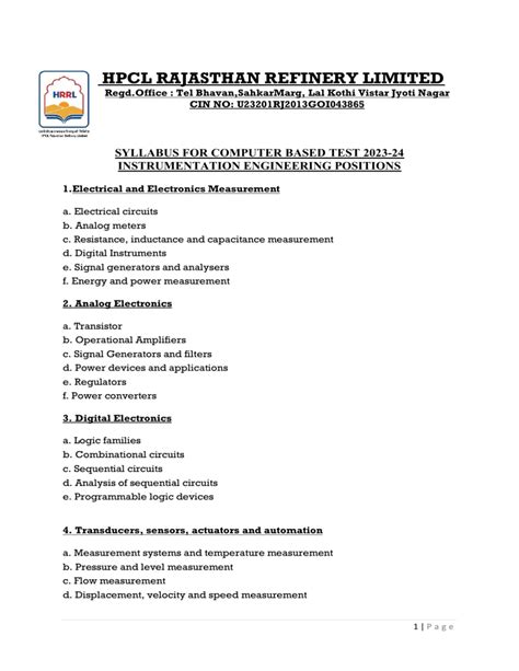 SYLLABUS FOR INSTRUMENTATION 090623