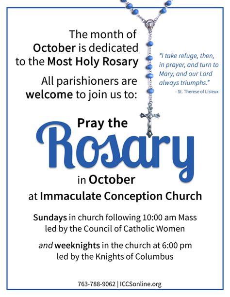 The Church of the Immaculate Conception | October Rosary | Columbia ...