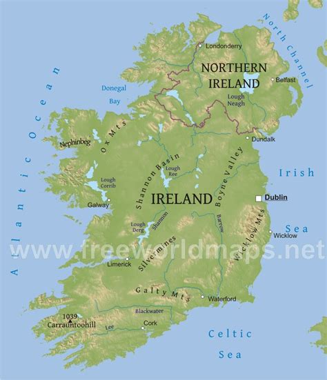 Ireland Physical Map