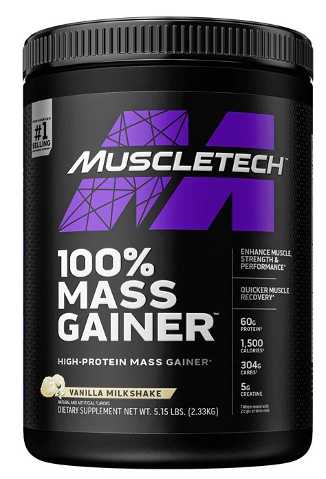 Muscletech Pro Series 100%Mass Gainer Protein Powder,Vanilla,60g ...