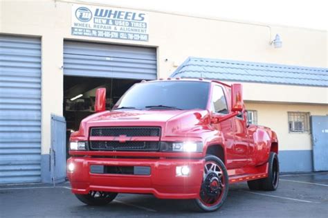 Custom Red Chevy Kodiak C4500 - 50XXX Miles - Air Suspension - Dually ...