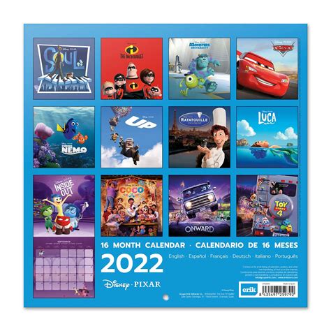 Buy Official Disney Pixar 2022 Wall Calendar, 2022 Calendar, 12" x 12" Square Wall Calendar 2022 ...