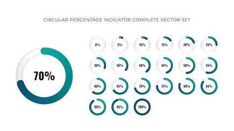 Indicador de porcentaje circular con un conjunto de vectores de diseño ...