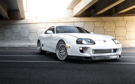 Download wallpapers Toyota Supra, MKIV, white sports coupe, tuning ...