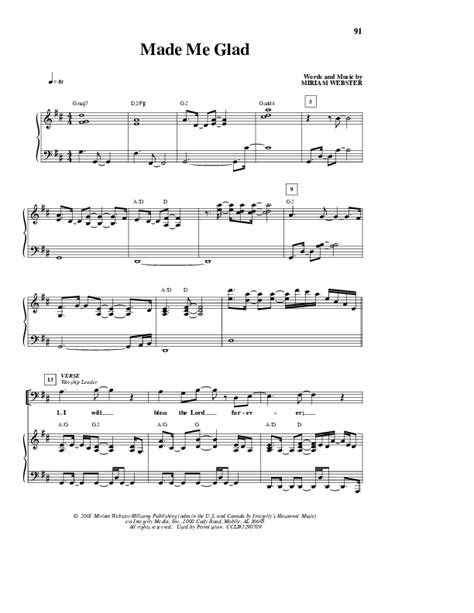 Made Me Glad Sheet Music PDF (Alvin Slaughter) - PraiseCharts