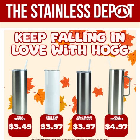 🍁$3.49+ tumblers.. stainless & sublimatable options - Hogg Outfitters