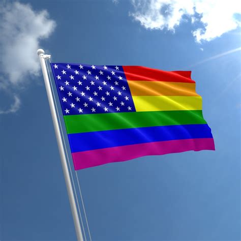 PrideOutlet > Flags > Rainbow American Flag - 3' x 5' Polyester Flag w/Metal Grommets and a ...