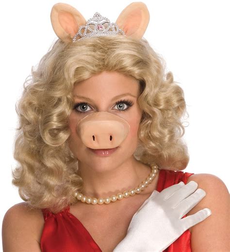 the muppets - miss piggy wig with ears, tiara and nose | Costumes to Buy Perth