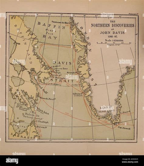 Markham Davis Strait map Stock Photo - Alamy