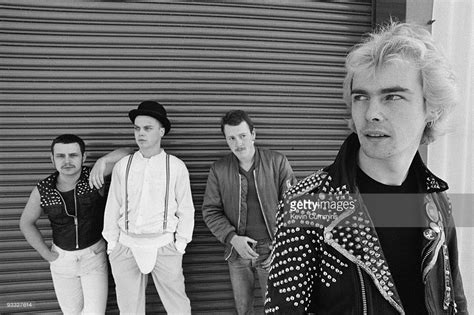 Posed group portrait of British punk band The Blitz in December 1981 ...