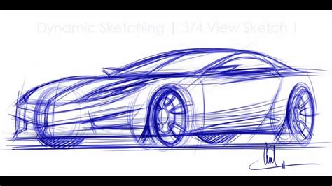 How to Draw Cars - Sketching a car in 3-4 View Vid 1 - YouTube