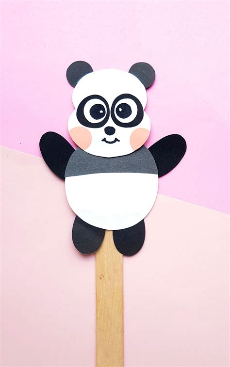 Panda Paper Craft - Puppet Template * Moms and Crafters