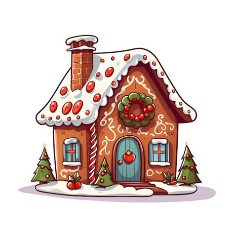 Premium Photo | Cute Christmas gingerbread house simple illustration png