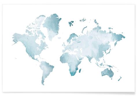 World Map Watercolour -Poster | JUNIQE