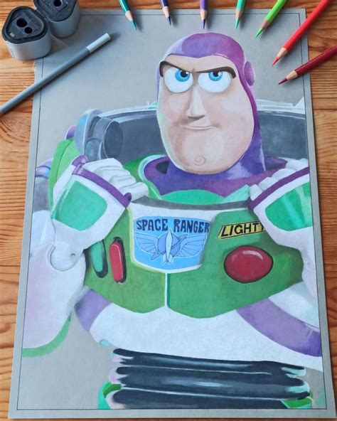 Buzz LightYear Colored Pencils Drawing