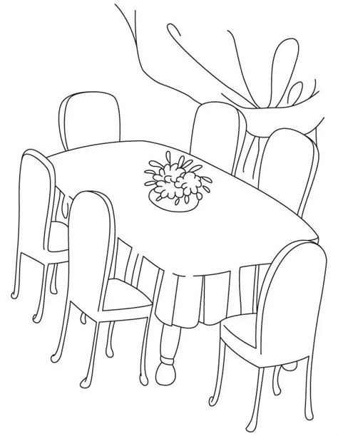 Dining Table - Coloring Pages