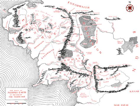 The Hobbit Map Of Middle Earth