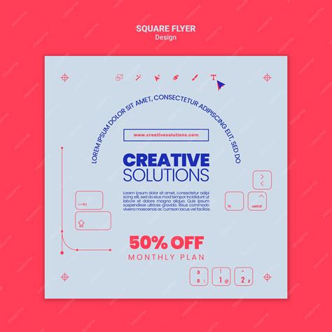 Premium PSD | Square flyer template for creative business solutions