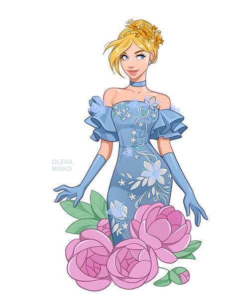 Disney Princesses in floral dresses and flower crowns | Disney princess ...