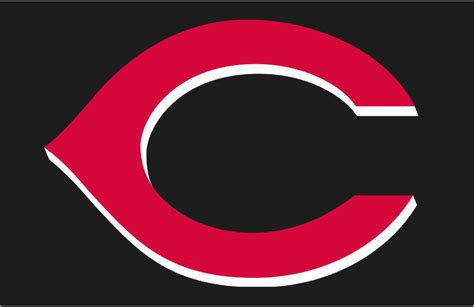 Cincinnati Reds Cap Logo (1999-2006) - (Road) red C with white shadow on black background ...