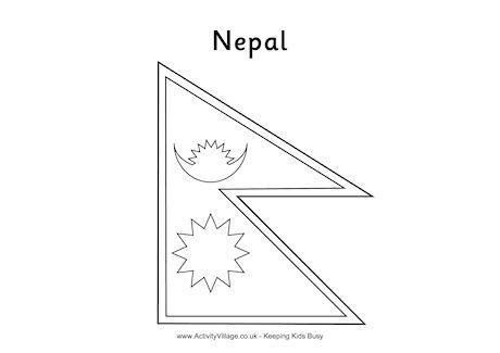 Nepal Flag Colouring Page