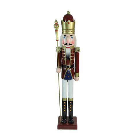 48" Decorative Brown Wooden Christmas Nutcracker King with Scepter ...