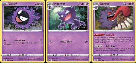 ?GENGAR EVOLUTION COLLECTION? Gastly Haunter (10 Card Ghost Pokemon Set ...