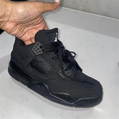 AIR JORDAN 4 RETRO ALL BLACK (NEW!) BLACK CATS TRIED... - Depop