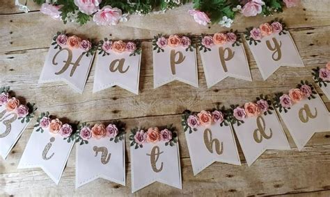 Happy Birthday floral Banner/ happy birthday banner/ | Etsy in 2020 | Happy birthday floral ...